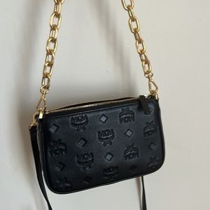 MCM Mini Aren Monogram leather pouch/crossbody